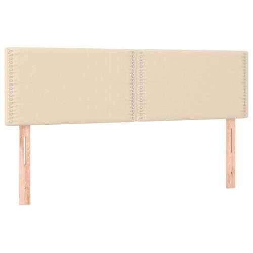 Krevet box spring s madracem LED krem 140x190 cm od tkanine - Krema 140 x 190 cm Obično s čavlima Cijena