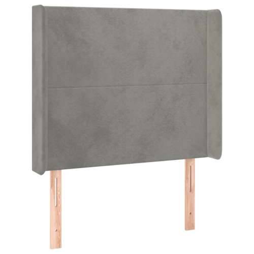 Krevet box spring s madracem LED svjetlosivi 90x190 cm baršun - Svjetlosiva 90 x 190 cm Gladak dizajn Cijena