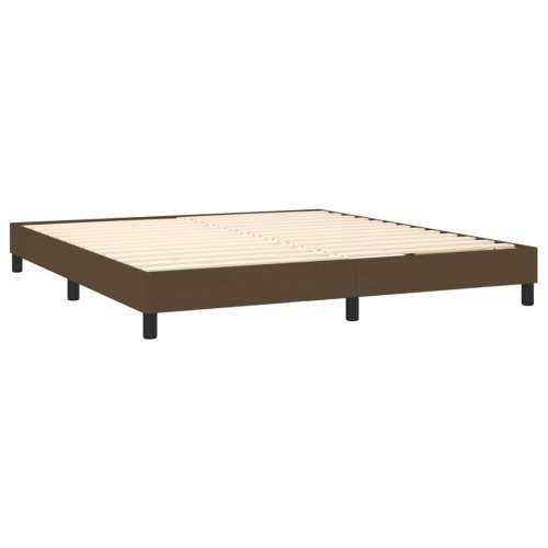 Krevet box spring s madracem LED tamnosmeđi 160x200 cm tkanina - Tamno smeđa 160 x 200 cm Gladak dizajn Cijena