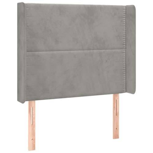 Krevet box spring s madracem LED svjetlosivi 90x190 cm baršun - Svjetlosiva 90 x 190 cm Obično s čavlima Cijena