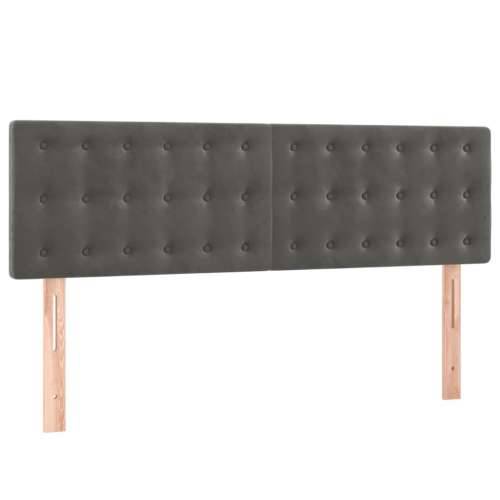 Krevet box spring s madracem LED tamnosivi 140x190 cm baršun - Tamno siva 140 x 190 cm gumbi Cijena