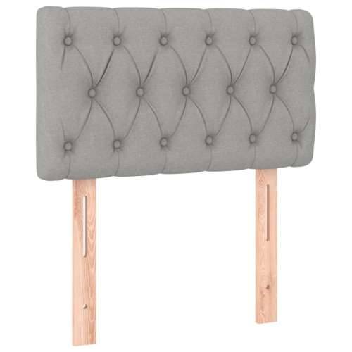 Krevet box spring s madracem LED svjetlosivi 80x200 cm tkanina - Svjetlosiva 80 x 200 cm Dizajn s gumbima Cijena