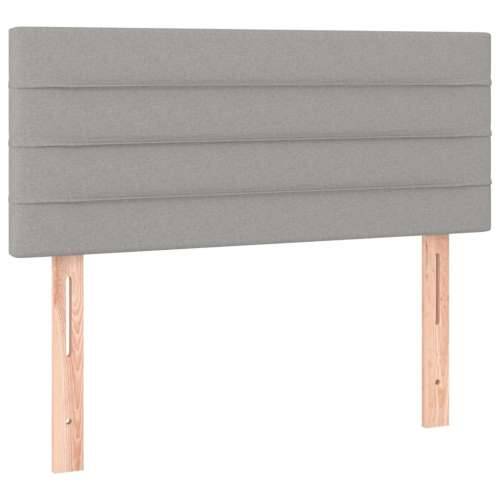 Krevet box spring s madracem LED svjetlosivi 120x200 cm tkanina - Svjetlosiva 120 x 200 cm vodoravne pruge Cijena