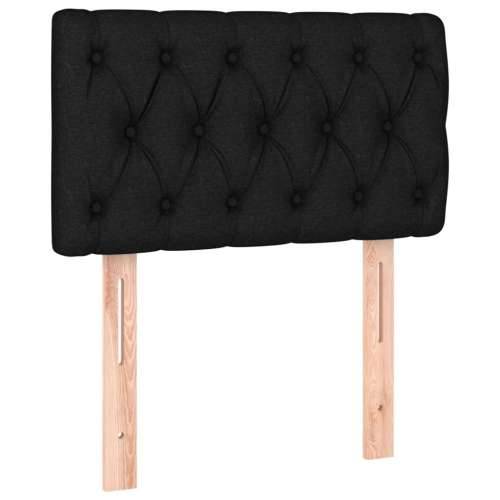 Krevet box spring s madracem LED crni 80 x 200 cm od tkanine - Crna 80 x 200 cm Dizajn s gumbima Cijena