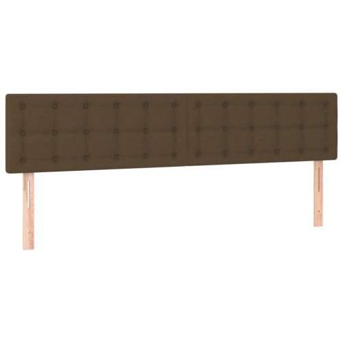 Krevet box spring s madracem LED tamnosmeđi 180x200 cm tkanina - Tamno smeđa 180 x 200 cm gumbi Cijena