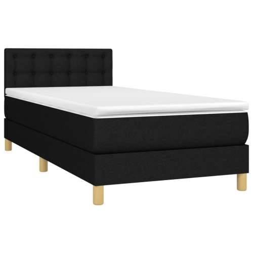 Krevet box spring s madracem LED crni 80 x 200 cm od tkanine - Crna 80 x 200 cm gumbi Cijena