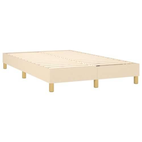 Krevet box spring s madracem LED krem 120 x 200 cm od tkanine - Krema 120 x 200 cm Blok s kvadratima Cijena
