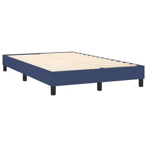 Krevet box spring s madracem LED plavi 120 x 200 cm od tkanine - Plava 120 x 200 cm Blok s kvadratima Cijena