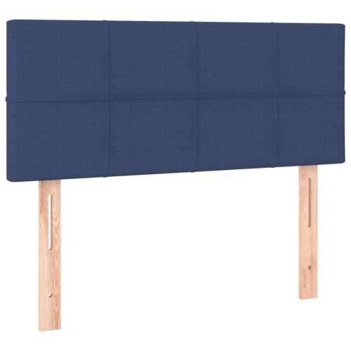 Krevet box spring s madracem LED plavi 120 x 200 cm od tkanine - Plava 120 x 200 cm Blok s kvadratima Cijena