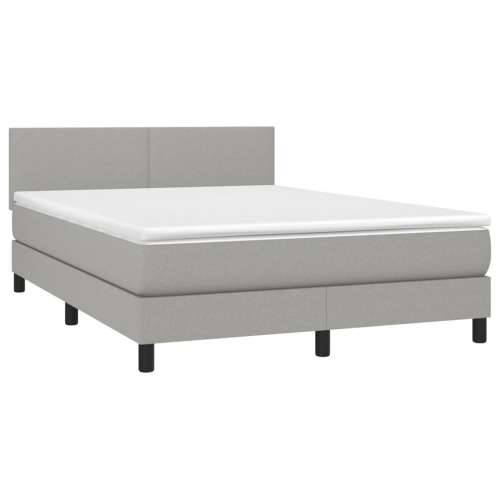 Krevet box spring s madracem LED svjetlosivi 140x200 cm tkanina - Svjetlosiva 140 x 200 cm Gladak dizajn Cijena