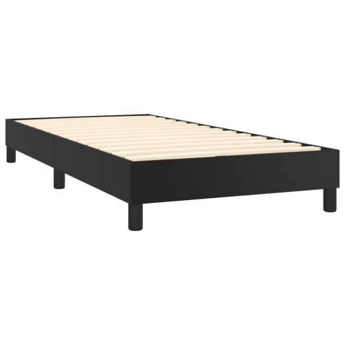 Krevet box spring s madracem LED crni 90x200 cm od umjetne kože - Crna 90 x 200 cm Gladak dizajn Cijena