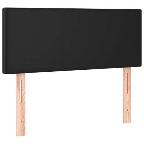 Krevet box spring s madracem LED crni 90x200 cm od umjetne kože - Crna 90 x 200 cm Gladak dizajn Cijena