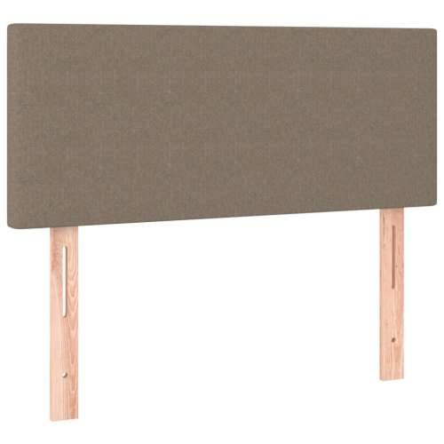 Krevet box spring s madracem LED smeđesivi 120 x 200 cm tkanina - Sivo-smeđa 120 x 200 cm Gladak dizajn Cijena