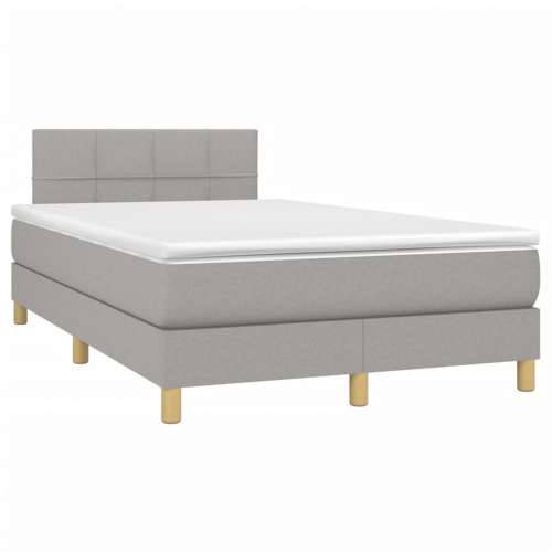 Krevet box spring s madracem LED svjetlosivi 120x200 cm tkanina - Svjetlosiva 120 x 200 cm Blok s kvadratima Cijena