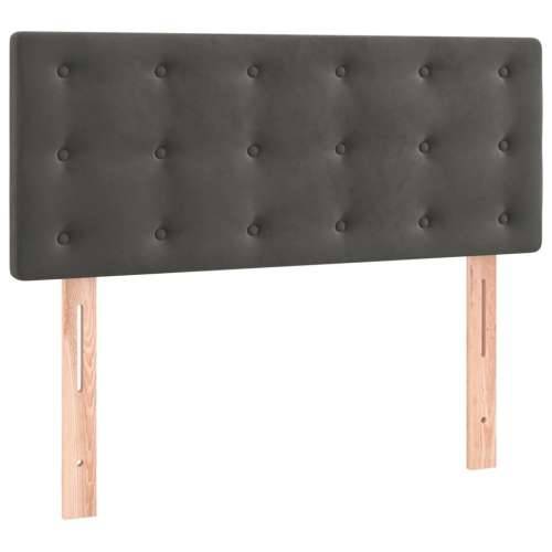 Krevet box spring s madracem LED tamnosivi 90x200 cm baršun - Tamno siva 90 x 200 cm gumbi Cijena