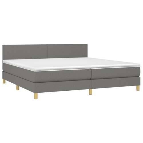 Krevet box spring s madracem LED tamnosivi 200x200 cm tkanina - Tamno siva 200 x 200 cm Gladak dizajn Cijena