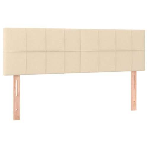 Krevet box spring s madracem LED krem 140x200 cm od tkanine - Krema 140 x 200 cm Blok s kvadratima Cijena