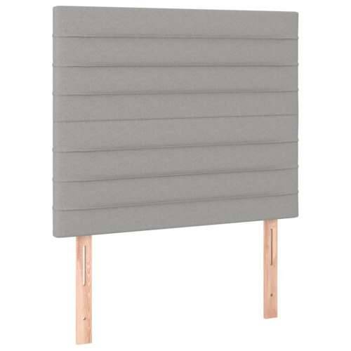 Krevet box spring s madracem LED svjetlosivi 90x190 cm tkanina - Svjetlosiva 90 x 190 cm vodoravne pruge Cijena