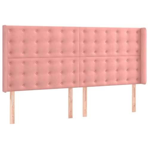 Krevet box spring s madracem LED ružičasti 200x200cm baršunasti - Ružičasta 200 x 200 cm gumbi Cijena