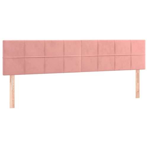 Krevet box spring s madracem LED ružičasti 160x200cm baršunasti - Ružičasta 160 x 200 cm Blok s kvadratima Cijena