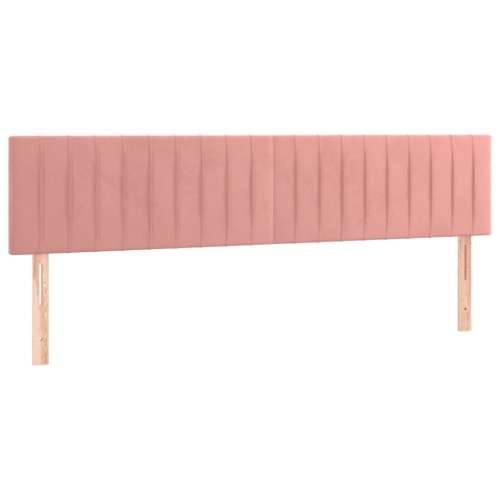 Krevet box spring s madracem LED ružičasti 160x200cm baršunasti - Ružičasta 160 x 200 cm Okomite pruge Cijena