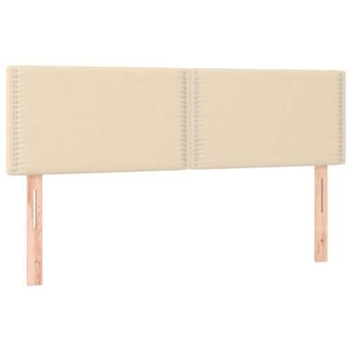 Krevet box spring s madracem LED krem 140x200 cm od tkanine - Krema 140 x 200 cm Obično s čavlima Cijena