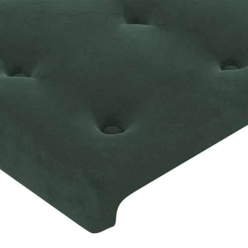 Krevet box spring s madracem LED tamnozeleni 200x200 cm baršun - Tamnozelena 200 x 200 cm gumbi Cijena