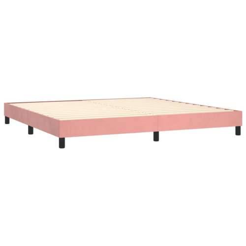 Krevet box spring s madracem LED ružičasti 200x200cm baršunasti - Ružičasta 200 x 200 cm Dizajn s gumbima Cijena