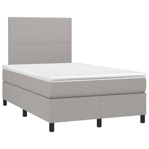 Krevet box spring s madracem LED svjetlosivi 120x200 cm tkanina - Svjetlosiva 120 x 200 cm Gladak dizajn Cijena