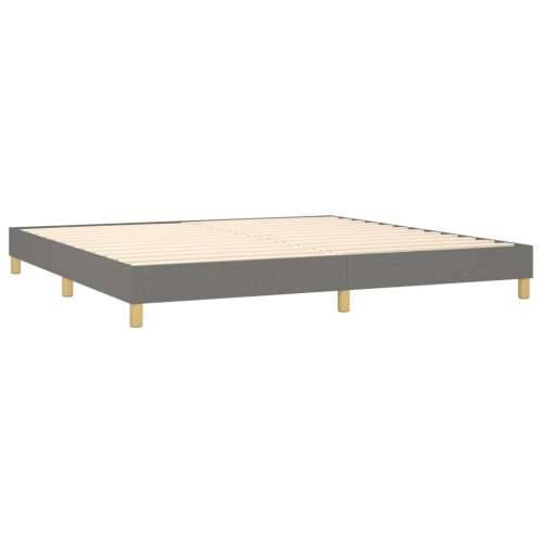 Krevet box spring s madracem LED tamnosivi 200x200 cm tkanina - Tamno siva 200 x 200 cm gumbi Cijena