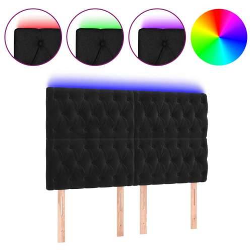LED uzglavlje crno 144x7x118/128 cm baršunasto - Crna 144 x 7 x 118/128 cm 1 Cijena