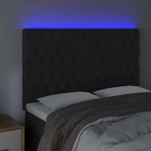 LED uzglavlje crno 144x7x118/128 cm baršunasto - Crna 144 x 7 x 118/128 cm 1 Cijena