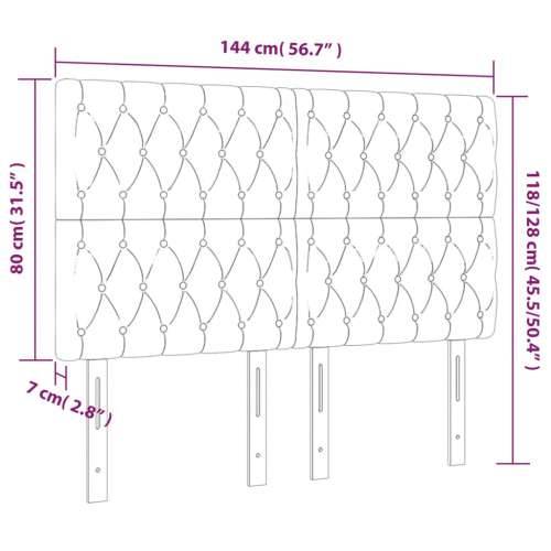 LED uzglavlje crno 144x7x118/128 cm baršunasto - Crna 144 x 7 x 118/128 cm 1 Cijena