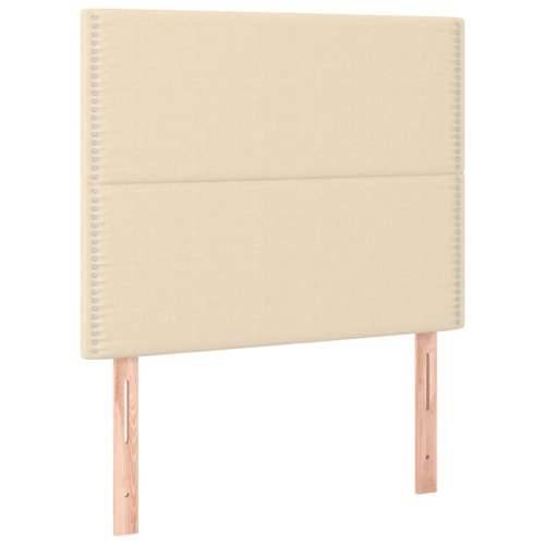 Krevet box spring s madracem LED krem 90x200 cm od tkanine - Krema 90 x 200 cm Obično s čavlima Cijena