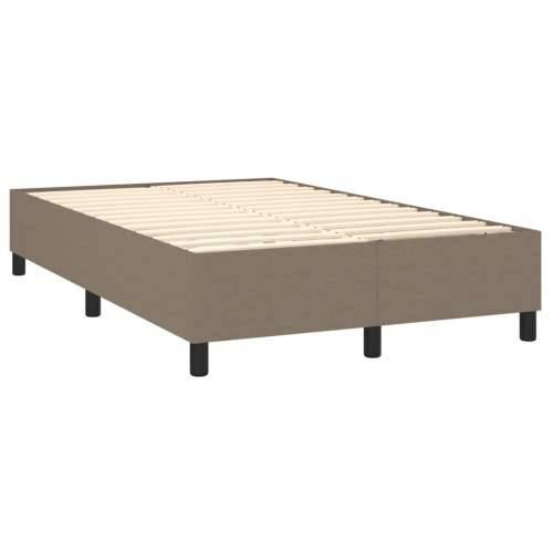 Krevet box spring s madracem LED smeđesivi 120 x 200 cm tkanina - Sivo-smeđa 120 x 200 cm Obično s čavlima Cijena