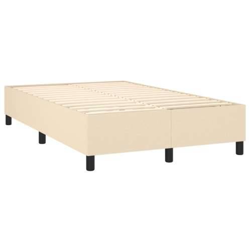 Krevet box spring s madracem LED krem 120 x 200 cm od tkanine - Krema 120 x 200 cm Blok s kvadratima Cijena