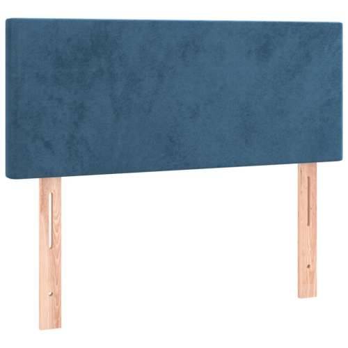 Krevet box spring s madracem LED tamnoplavi 90x200 cm baršun - Tamno plava 90 x 200 cm Gladak dizajn Cijena