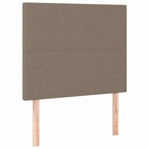 Krevet box spring s madracem LED smeđesivi 90x200 cm tkanina - Sivo-smeđa 90 x 200 cm Gladak dizajn Cijena