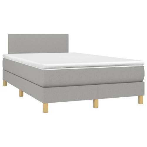 Krevet box spring s madracem LED svjetlosivi 120x200 cm tkanina - Svjetlosiva 120 x 200 cm Gladak dizajn Cijena