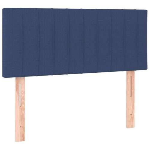Krevet box spring s madracem LED plavi 100x200 cm od tkanine - Plava 100 x 200 cm Okomite pruge Cijena