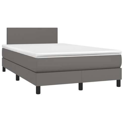 Krevet box spring s madracem LED sivi 120x200cm od umjetne kože - Siva 120 x 200 cm Gladak dizajn Cijena