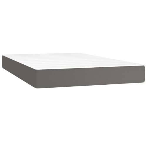 Krevet box spring s madracem LED sivi 120x200cm od umjetne kože - Siva 120 x 200 cm Gladak dizajn Cijena