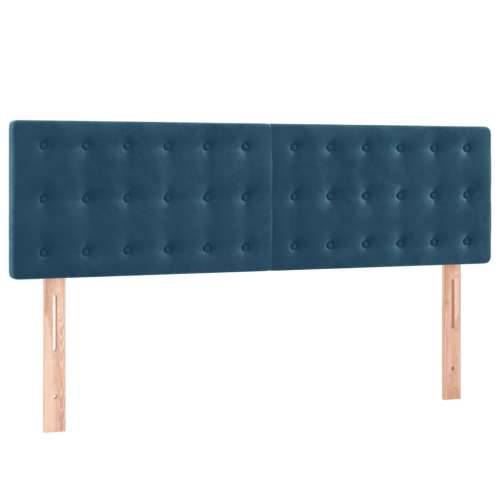 Krevet box spring s madracem LED tamnoplavi 140x200 cm baršun - Tamno plava 140 x 200 cm gumbi Cijena