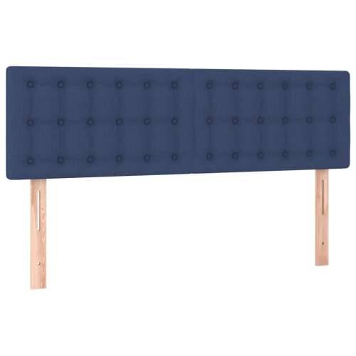 Krevet box spring s madracem LED plavi 140x200 cm od tkanine - Plava 140 x 200 cm gumbi Cijena