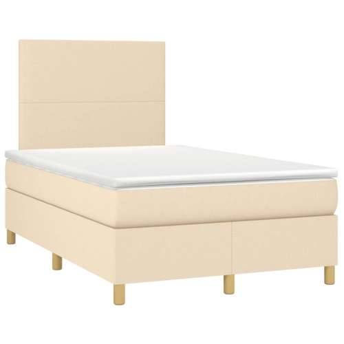 Krevet box spring s madracem LED krem 120 x 200 cm od tkanine - Krema 120 x 200 cm Gladak dizajn Cijena