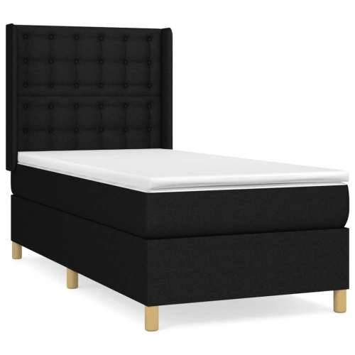 Krevet s oprugama i madracem crni 90x200 cm od tkanine - Crna 90 x 200 cm gumbi Cijena