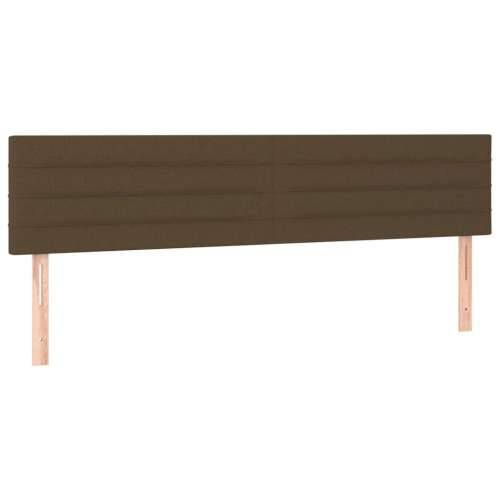 Krevet box spring s madracem LED tamnosmeđi 200x200 cm tkanina - Tamno smeđa 200 x 200 cm vodoravne pruge Cijena