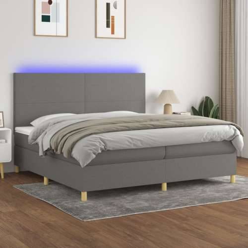 Krevet box spring s madracem LED tamnosivi 200x200 cm tkanina - Tamno siva 200 x 200 cm Gladak dizajn Cijena
