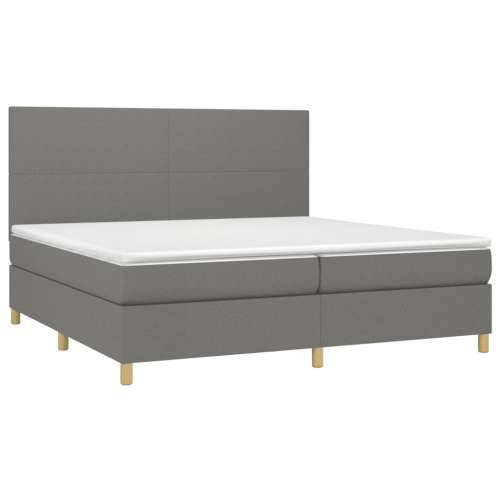 Krevet box spring s madracem LED tamnosivi 200x200 cm tkanina - Tamno siva 200 x 200 cm Gladak dizajn Cijena