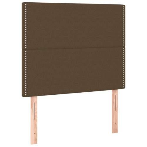 Krevet box spring s madracem LED tamnosmeđi 90x200 cm tkanina - Tamno smeđa 90 x 200 cm Obično s čavlima Cijena